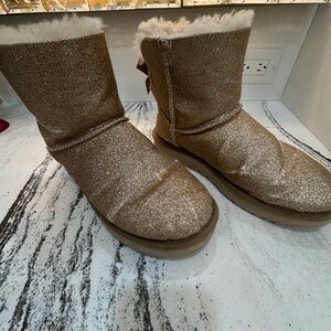 UGG Glittery Gold Winter Boots Size 9